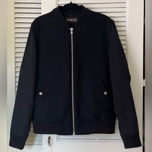 Michael Kors Men's Black Wool Blend Varsity Bomber Jacket Sz M